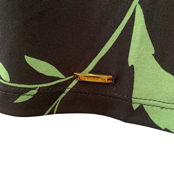 Calvin Klein Janice Pleated Neck Knit Top Size L Sleeveless Black Floral Career - Picture 5 of 13